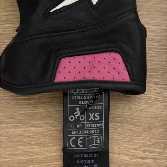 Alpinestars Black and Pink Motorcycle Gloves - Picture 3 of 4